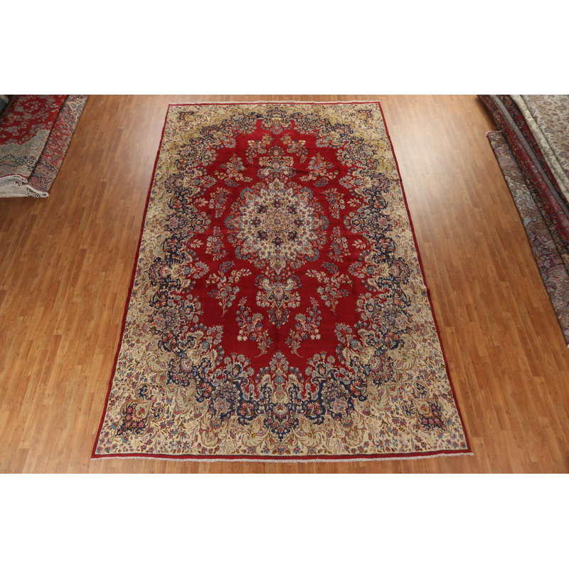 Tapis unique en laine noué à la main de style 1980S de 9 pi 6 po x 15 pi 4 po 1980S