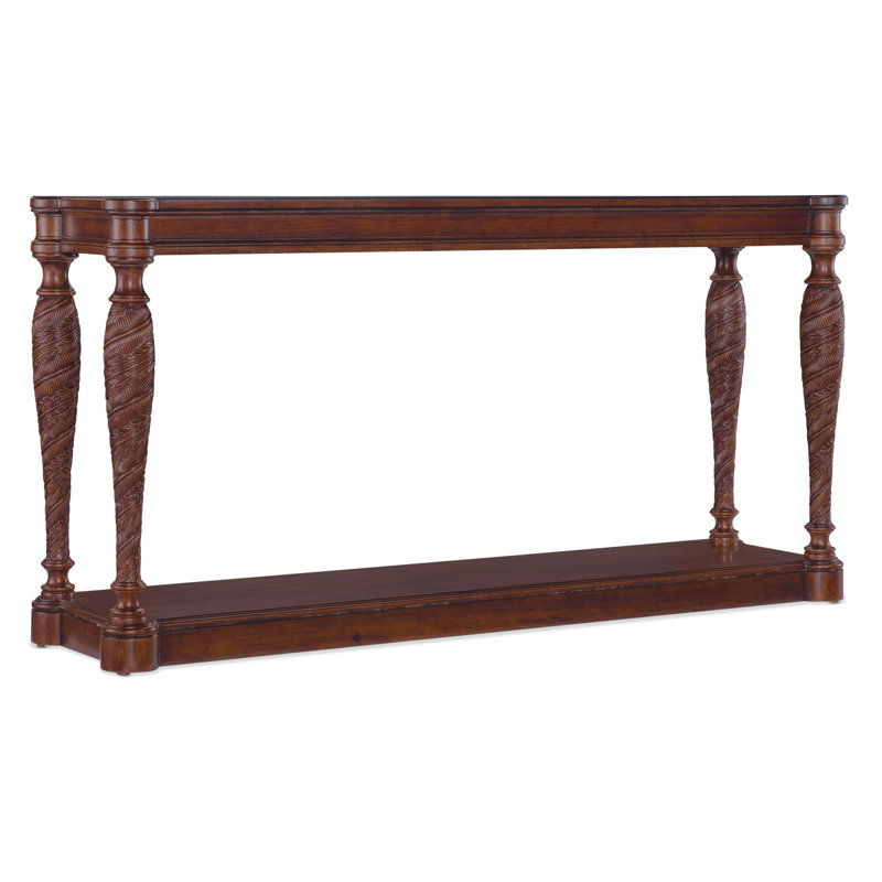 Charleston 64'' Brown Cherry Wood Console Table with Storage