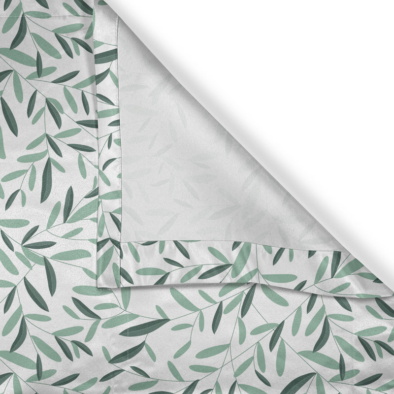 Rustic curtain, olive branches, almond green