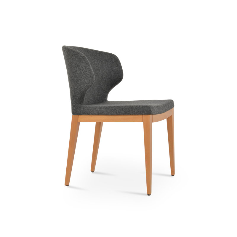 Amed Plus Wood Chair, Natural, Dark Grey Wool