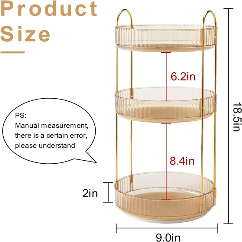 Ayushi Plastic Makeup Organiser, Gold