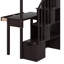 Lit mezzanine simple avec tiroirs, bureau, tablettes et escaliers-1113245082