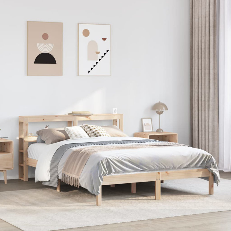 Storage Bed, European Double (140 x 200 cm), Brown
