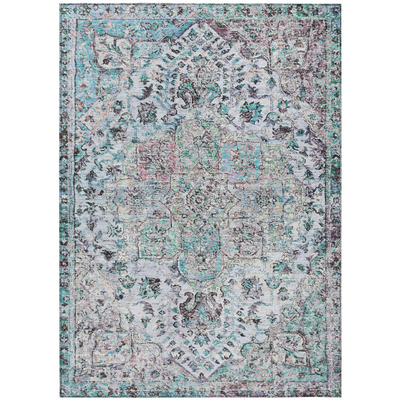Machine Washable Indoor/Outdoor Kimberlin ACN2138 Global Rug, Rectangle 8' x 10'