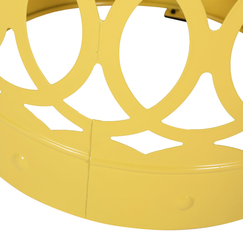 Outdoor Metal End Table In Yellow, Modern Iron Style, Powder-Coated Frame, No Assembly, 13.37"W X 13.37"D 17.66"H & 12.00"W 12.00"D 16.00"H Yellow , Build,