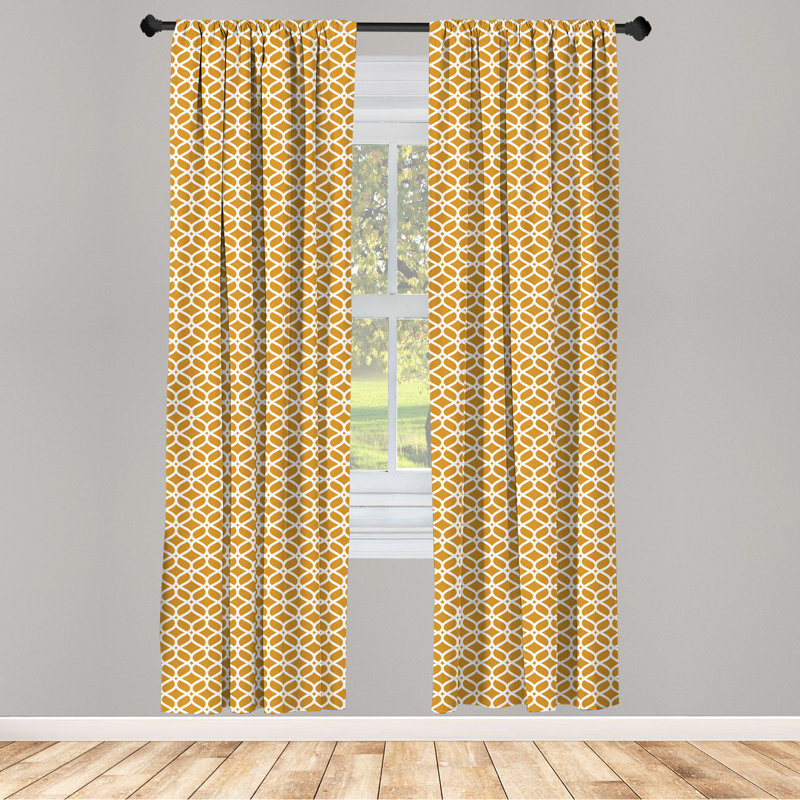 Ethnic Geometric Semi-Sheer Rod Pocket Curtain Panels, 28" x 95"