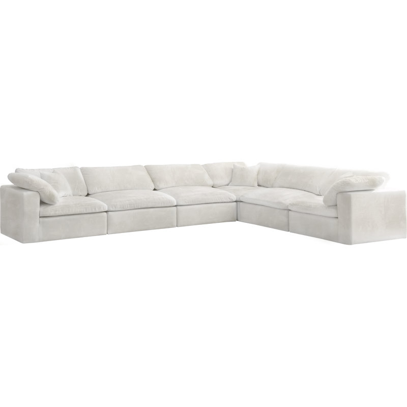Canapé modulaire Cozy, Velours crème