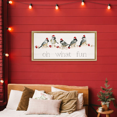 Cadre flottant Oh What Fun Holiday Birds, design par Livi Finn