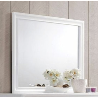 41"X31" Modern Wall Mirror - Rubberwood/Particleboard Frame, Non-Beveled Design, Minimalist Home Decor