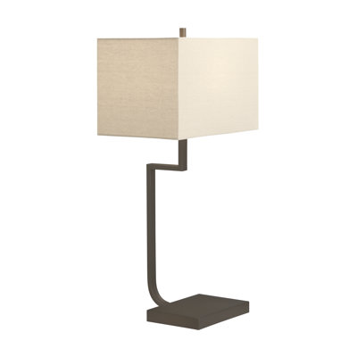 30" Metal Table Lamp With Oat Shade