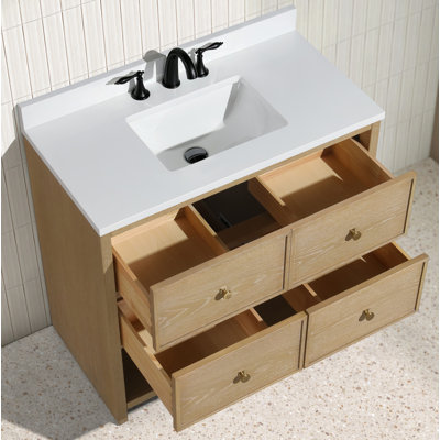 Meuble-lavabo Carolina 36 po en chêne lavé