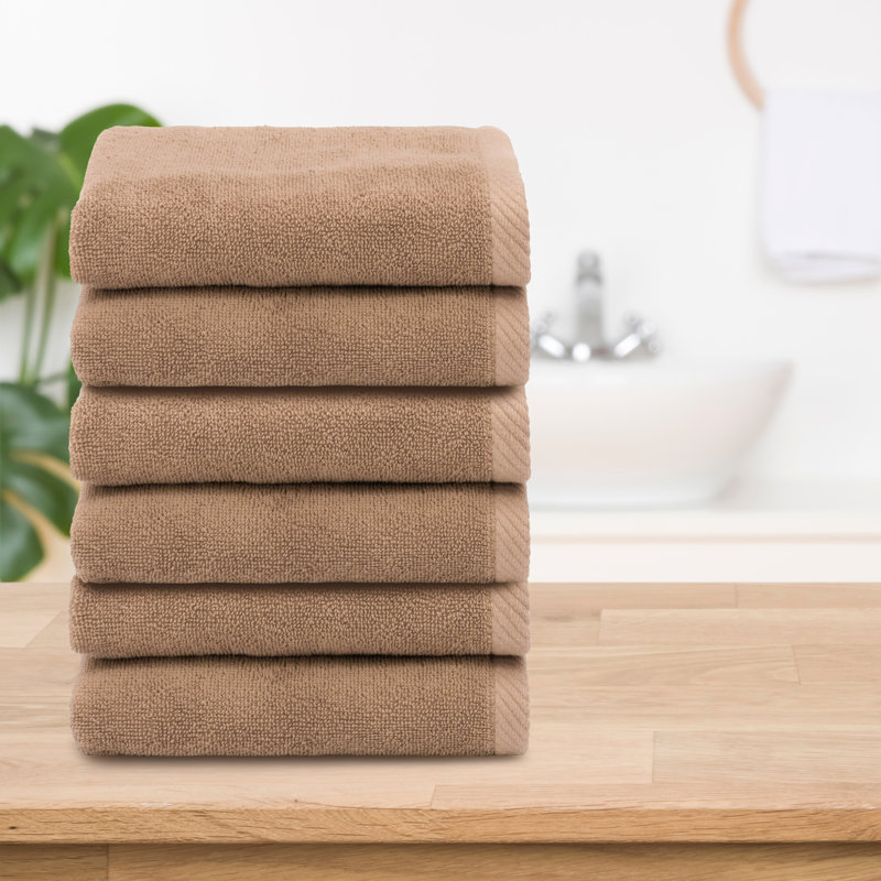 Cocoa Turkish Cotton Hand Towels Set of 6