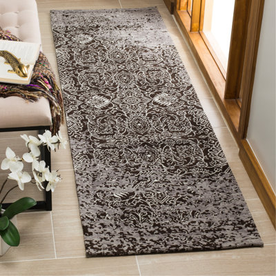 Tapis abstrait argent / brun