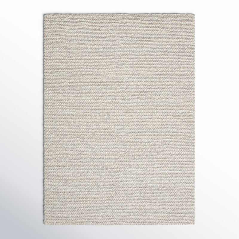 Scandinavia Dula Wool Area Rug in Pristine/Silver Filigree, Rectangle 10' x 14'