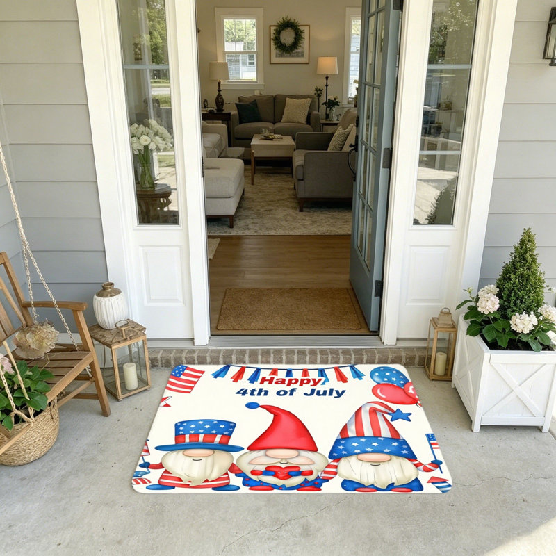 Tapis de bienvenue 4 x 20 po Fourth juillet Gnome