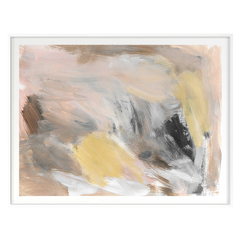 «Peach Bliss» par Hope Bainbridge - impression d'un seul cadre, Cadre blanc, H 28 po x l 35 po