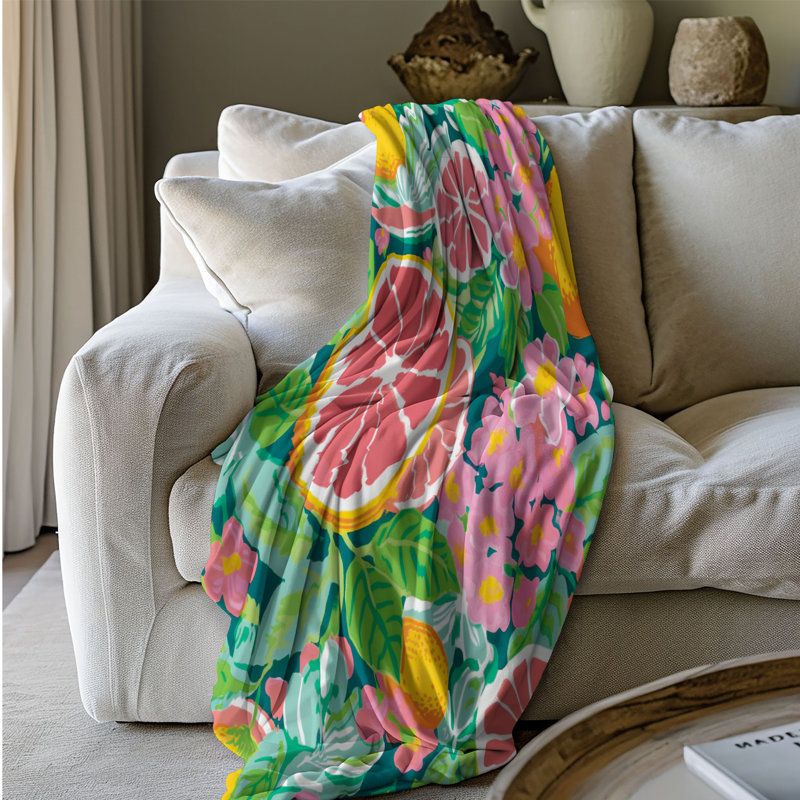 Collection Exotic Fruit - couverture en sherpa de qualité supérieure 1 pièce, Lit simple