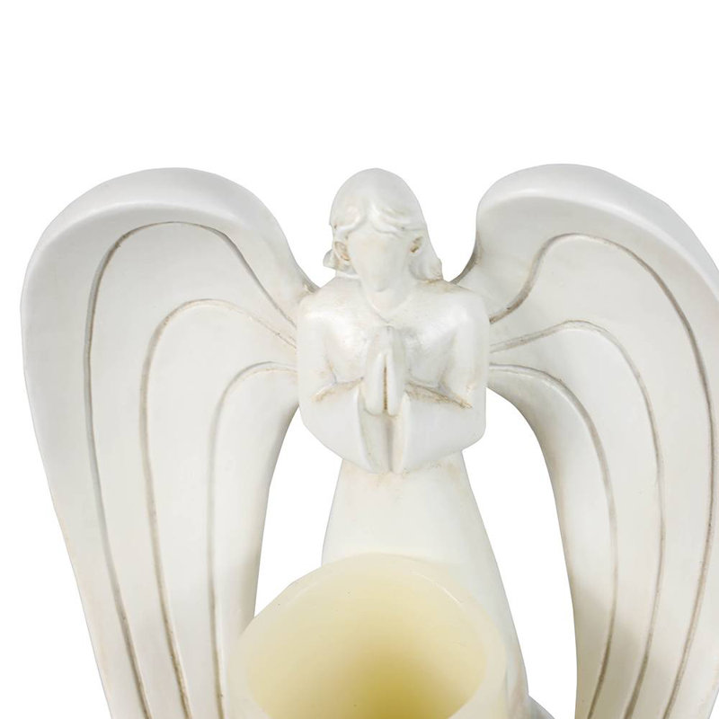 6.4'' H Resin Tabletop Candlestick with Candle Included, Beige