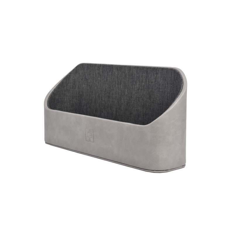 Faux Leather Desk Organiser, Grey