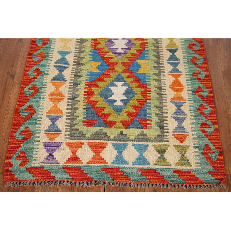 Tapis décoratif kilim en laine South Western 3 x 4