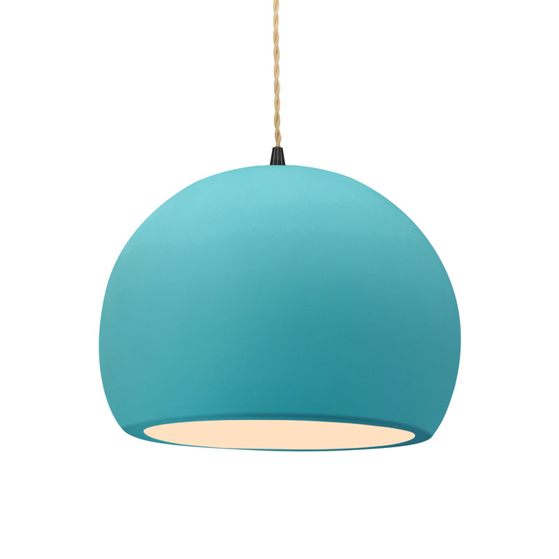 Luminaire suspendu à 1 lumière Aschwin, H 9,25 po x l 12,25 po x P 12,25 po, Piscine réfléchissante, Matte Black