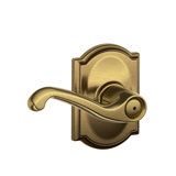 Flair Lever with Camelot Trim Bed and Bath Lock
