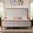 Solid Pine Bed with Upholstered Headboard and Footboard-526151037-526151011