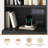 71"H X 47.2"W Book Cabinet Storage Bookcase with USB & Type-C Charging Ports and LED Lights (2A)-470747629