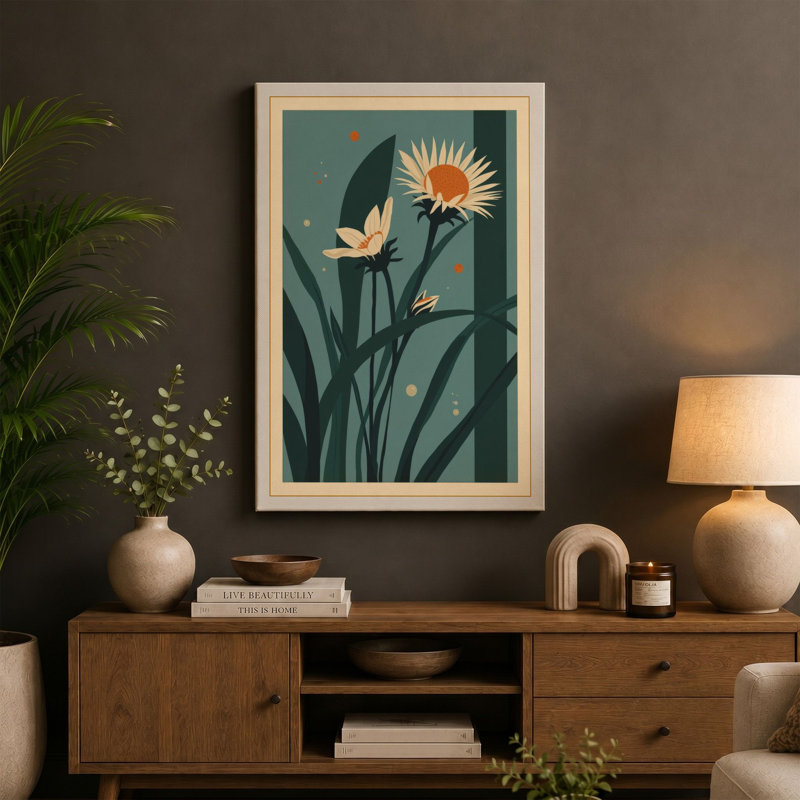 Bird and Bloom Botanical - Wrapped Canvas, 36x24 - 91.4 x 61.0 cm, Sage Border
