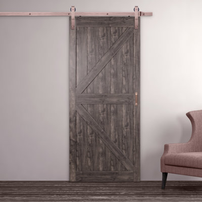 Steel Single Door Barn Door Hardware Kit Standard Single