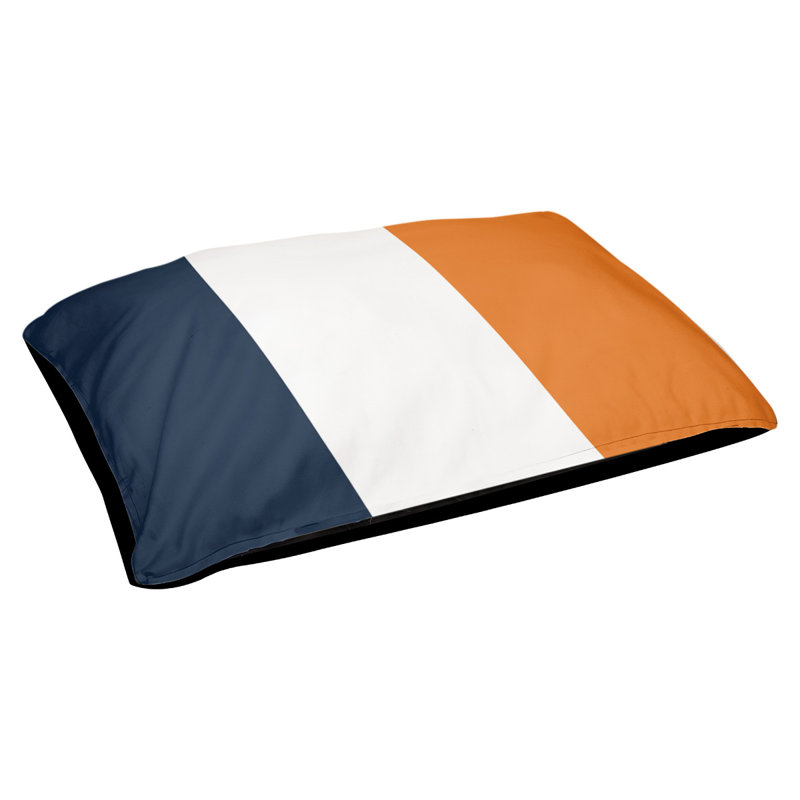 Coussin pour chien Auburn, Moyen (l 28 po x P 18 po x H 6 po), Bleu / Blanc / Orange