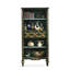 Luxury Ornate Green & Gold Open Bookcase with Drawer