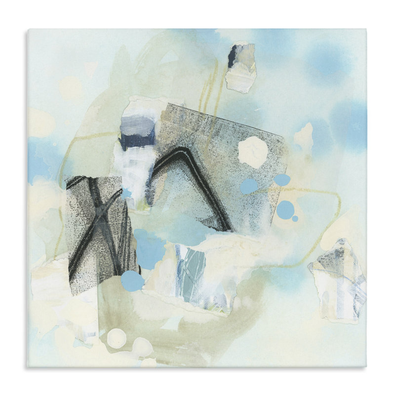 Art mural abstrait sur toile flottant bleu abstrait par June Erica Vess, H 36 po x l 36 po x P 1,5 po
