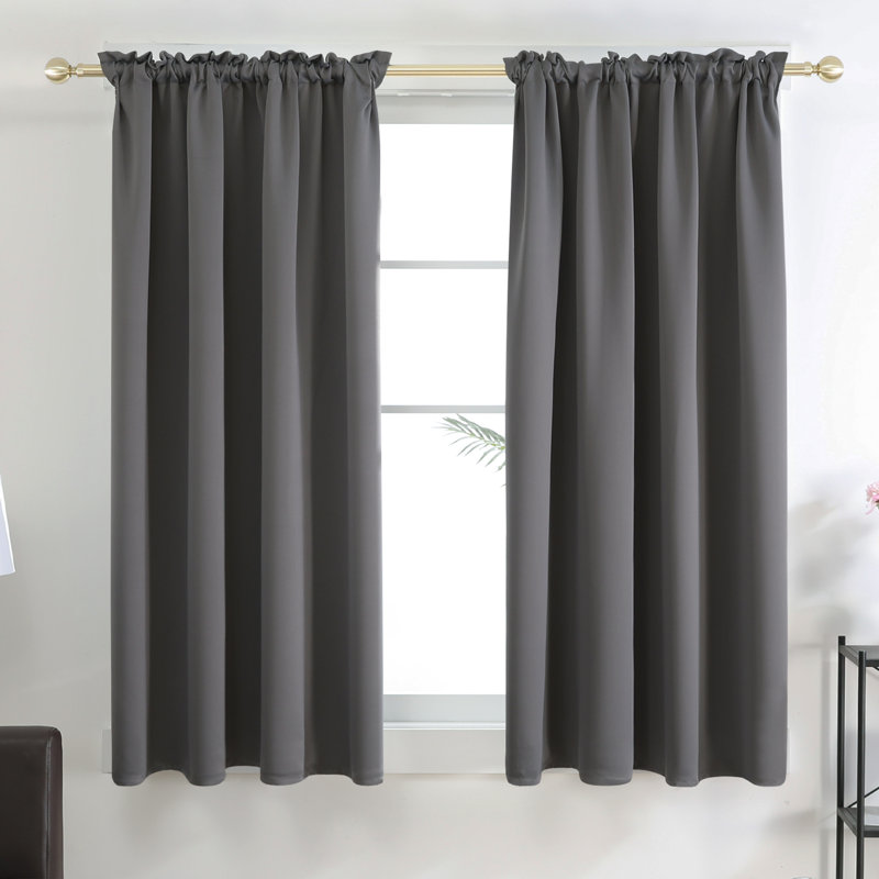 Harlowe Room Darkening Curtain Pair, 38" W x 45" L, Dark Gray