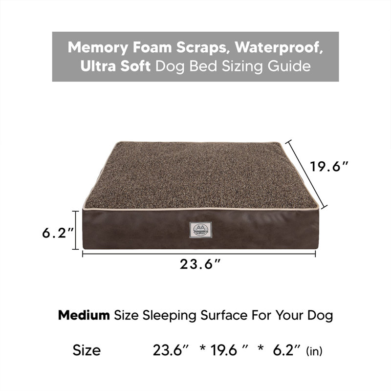 Lit pour animaux, Moyen (6,2 po H x 23,6 po L x 19,6 po P), Brun foncé