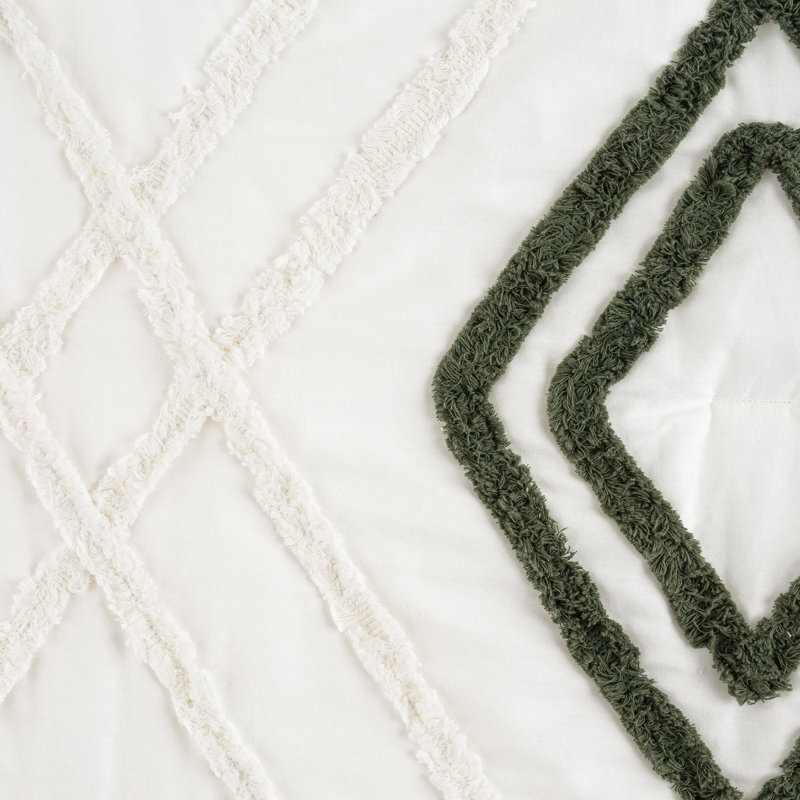 4 - Piece Crib Bedding Set, Off White/Hunter Green