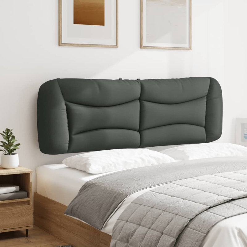 Coussin de tête de lit vidaXL gris foncé 152 cm, Gris foncé, Grand