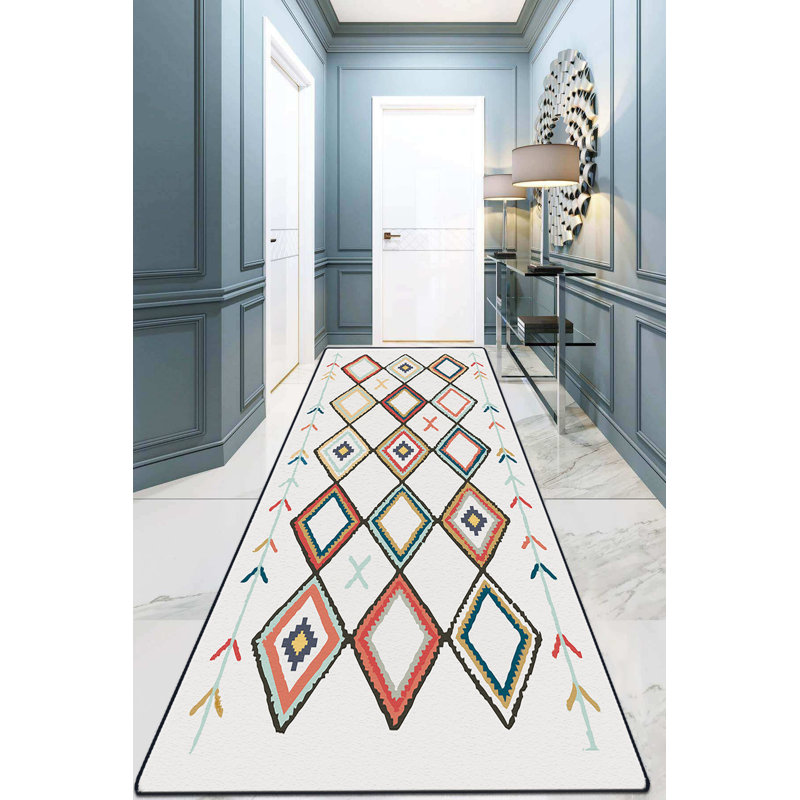 Luxurious Hall Carpet, 3.3 x 4.9 Feet, 100% Polyester, 0.4 in Pile Height | Antibacterial, Non-Slip Underside, Machine Washable | Perfect for Entryways & Living Rooms, Durable & Easy to Maintain