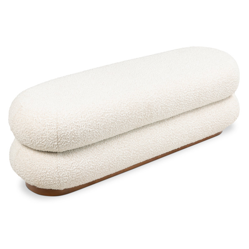 Varde Fabric Upholstered Bench, White