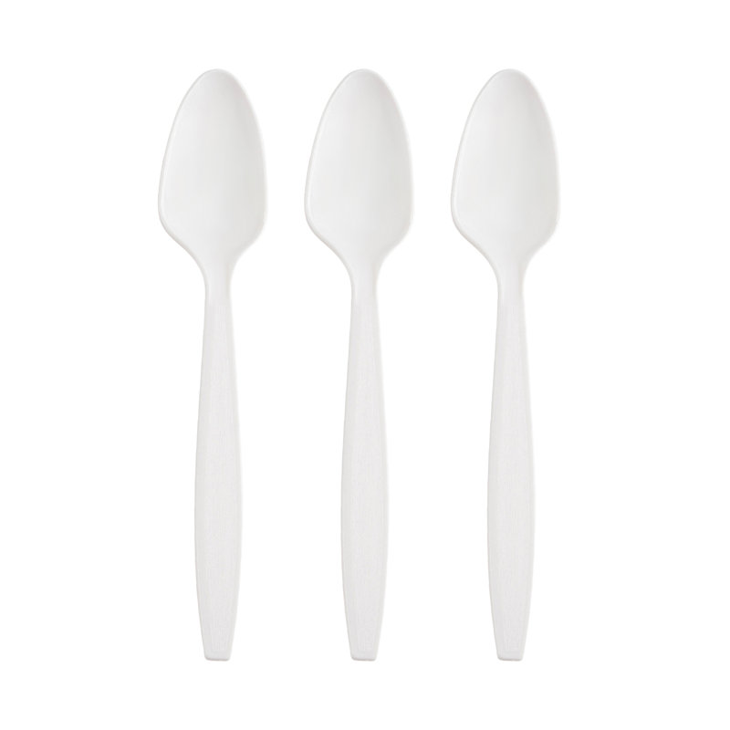 White Plastic Disposable Spoons