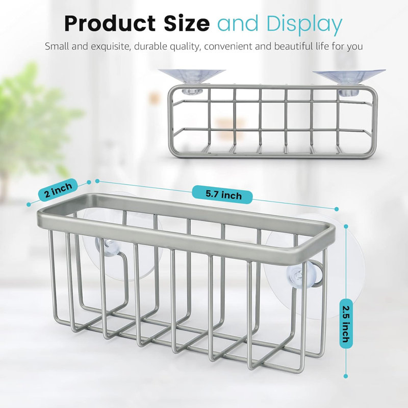 Sturdy Kitchen Sink Sponge Holder With Easy Installation And Space-Saving Design