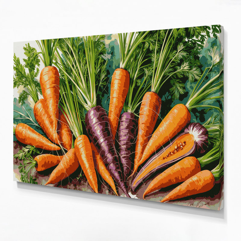 Art mural sur toile légumes carotte brune, H 8 po x l 10 po