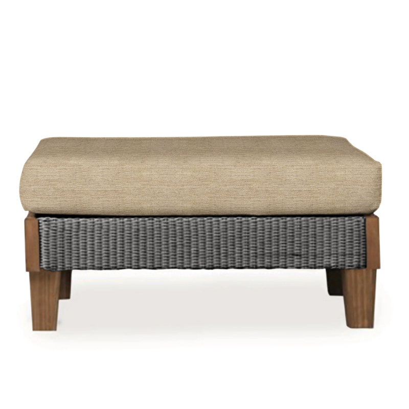 Catalina Outdoor Ottoman, Demo Oatmeal, Antique White