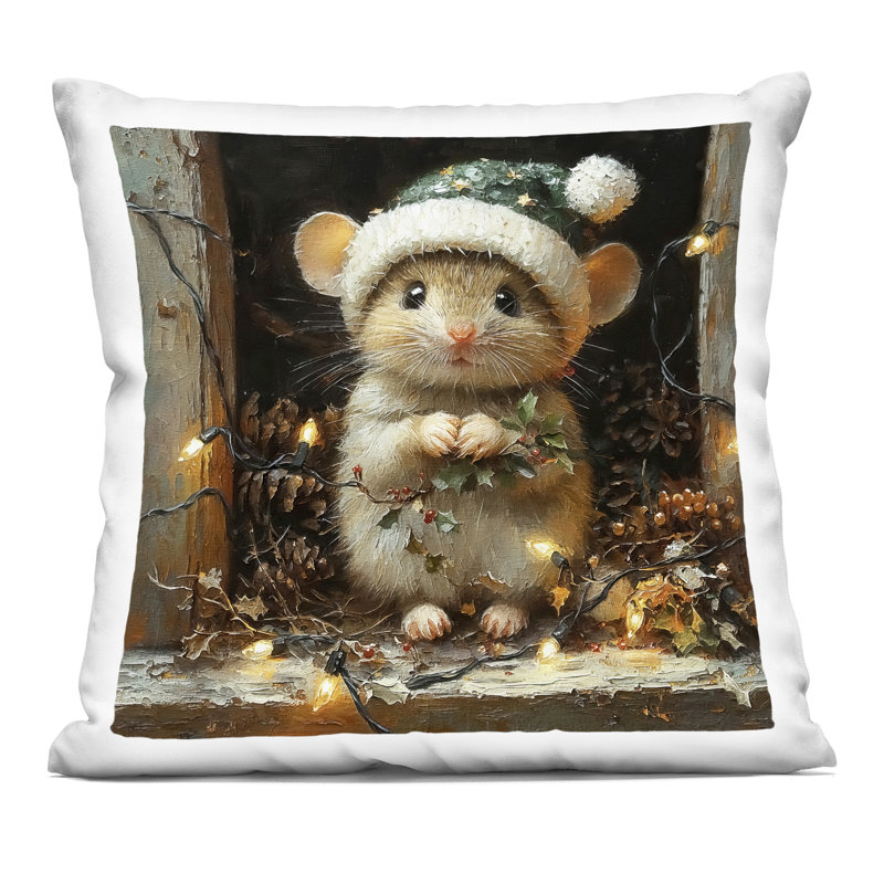 Coussin Festive, Vert, Carré 18 po