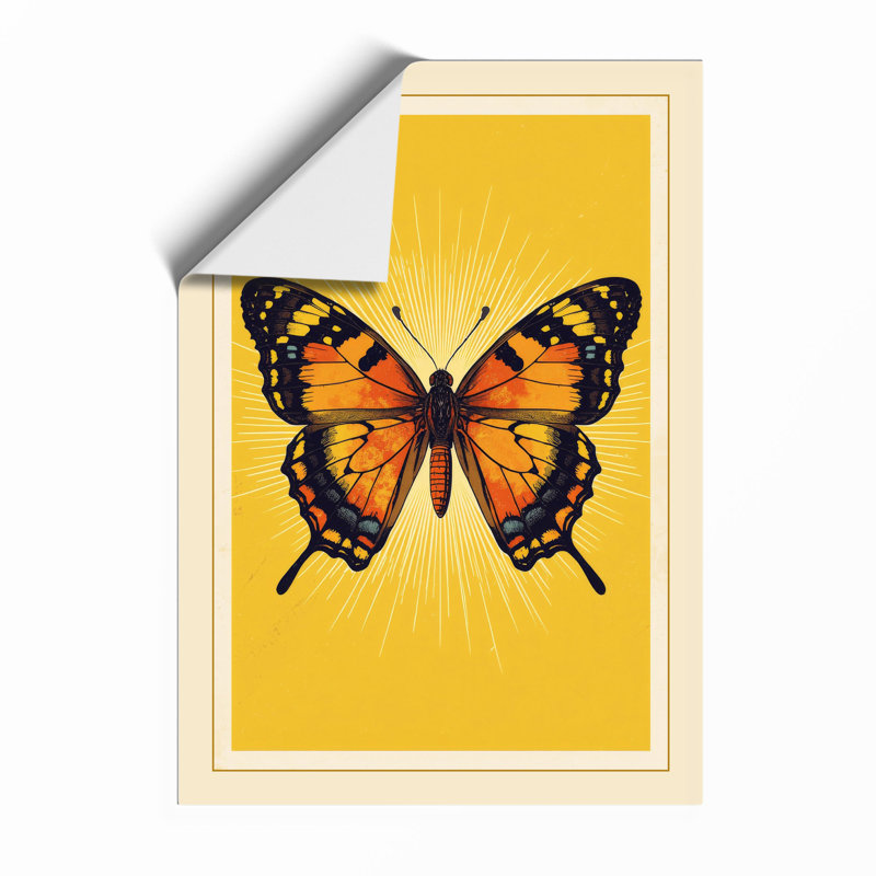 Golden Butterfly Modern - Framed Print, Unframed, A3 - 42.0 x 29.7 cm