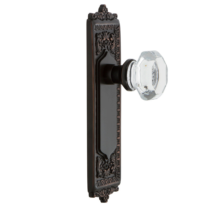 Plaque Egg & Dart avec bouton de porte Waldorf, Bronze intemporel, 2,375 po