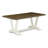 6-pc kitchen table set contains a linen white (off-white) dining table a dinner bench and 4 baby blue linen fabric dining chairs with high back - wire brushed linen white.-85692402-85692405-126725365