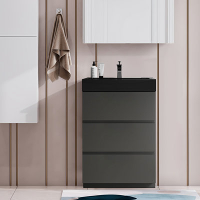 24'' Single Bathroom Vanity with Resin Top