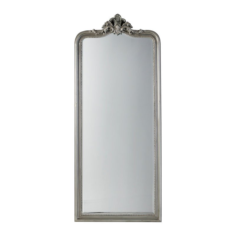 Brechin Wood Flat Wall Mirror, Silver