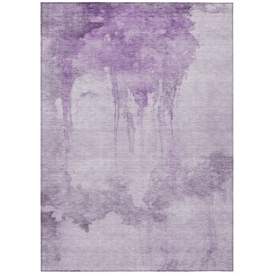 Machine Washable Indoor/Outdoor Xhevrie Lavender Rug